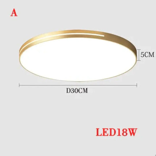 Modern Atmosphere Light Luxury Ultra Thin Ceiling Lamp Bedroom Living Room Kitchen Dining A D30Cm /