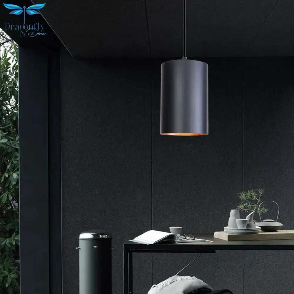 Modern Black Aluminum Pendant Light Led E27 Nordic Industrail Hanging Lamp For Living Room