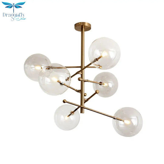 Modern Bronze Glass Pendant Light Bubbles Chandelier Study Living Room Restaurant Hanging Lamp Decor