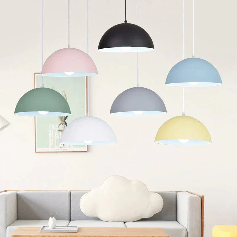 Modern Ceiling Lamps Semicircle Lampshade Aluminum Pendant Lights Restaurant Dining Table Kitchen