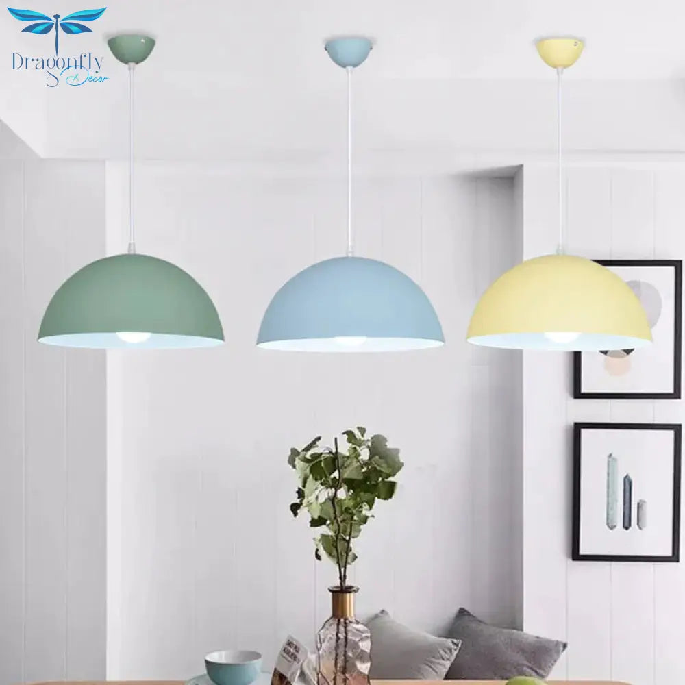 Modern Ceiling Lamps Semicircle Lampshade Aluminum Pendant Lights Restaurant Dining Table Kitchen