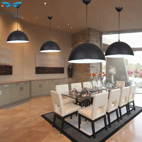 Modern Ceiling Lamps Semicircle Lampshade Aluminum Pendant Lights Restaurant Dining Table Kitchen
