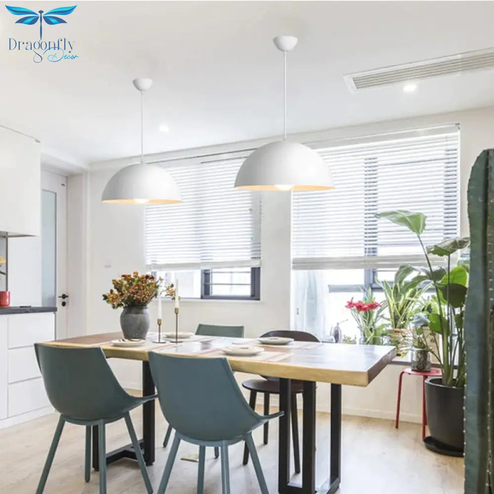 Modern Ceiling Lamps Semicircle Lampshade Aluminum Pendant Lights Restaurant Dining Table Kitchen