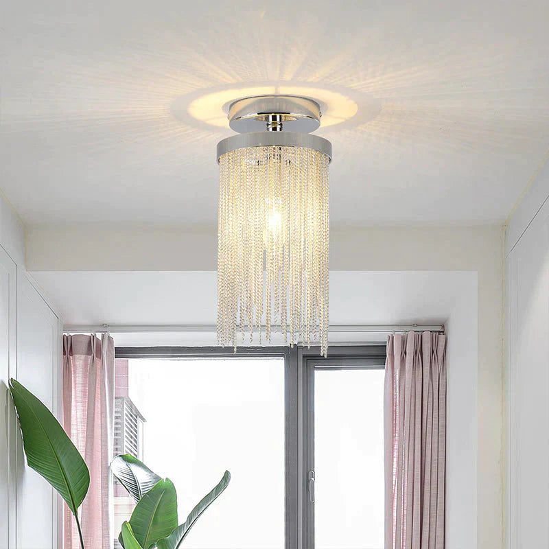 Modern Ceiling Light For Bar Lamp Dining Room Simple Silver Golden Blue Green Waterfall Lamps