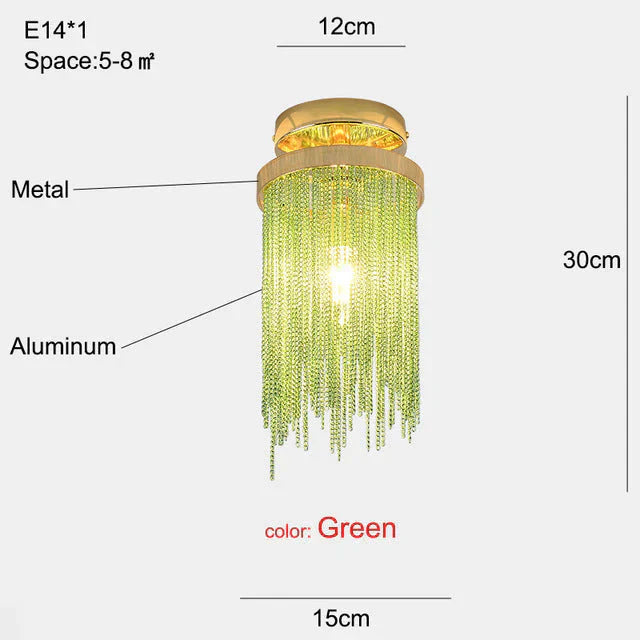 Modern Ceiling Light For Bar Lamp Dining Room Simple Silver Golden Blue Green Waterfall Lamps