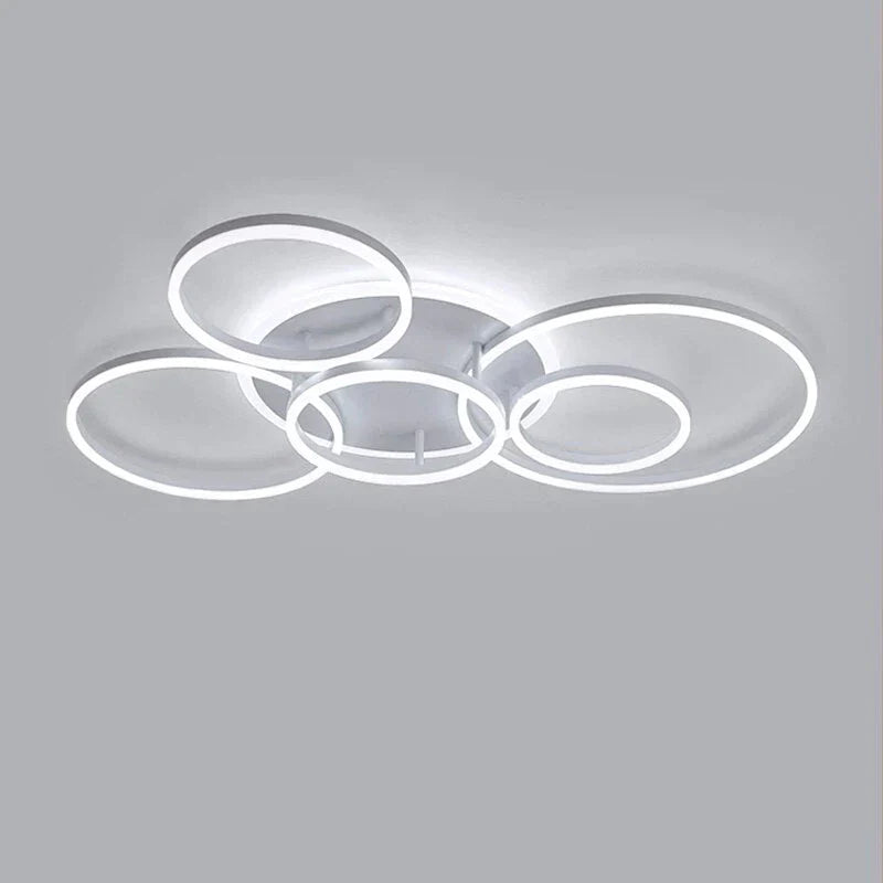 Modern Ceiling Lights For Living Room Circle Gold Brown Led Plafon Decor Bedroom Lamps Fixture With