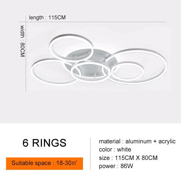 Modern Ceiling Lights For Living Room Circle Gold Brown Led Plafon Decor Bedroom Lamps Fixture With