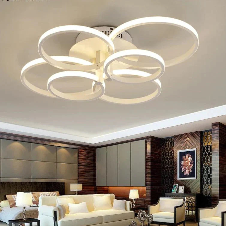 Modern Ceiling Lights Led Lamp For Living Room Bedroom White Coffee Color Surface Mounted Round