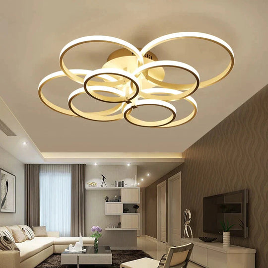 Modern Ceiling Lights Led Lamp For Living Room Bedroom White Coffee Color Surface Mounted Round