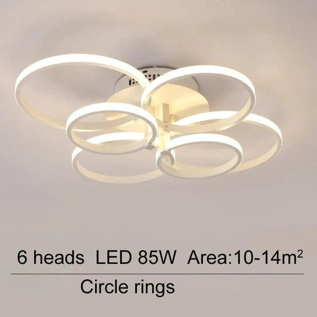 Modern Ceiling Lights Led Lamp For Living Room Bedroom White Coffee Color Surface Mounted Round