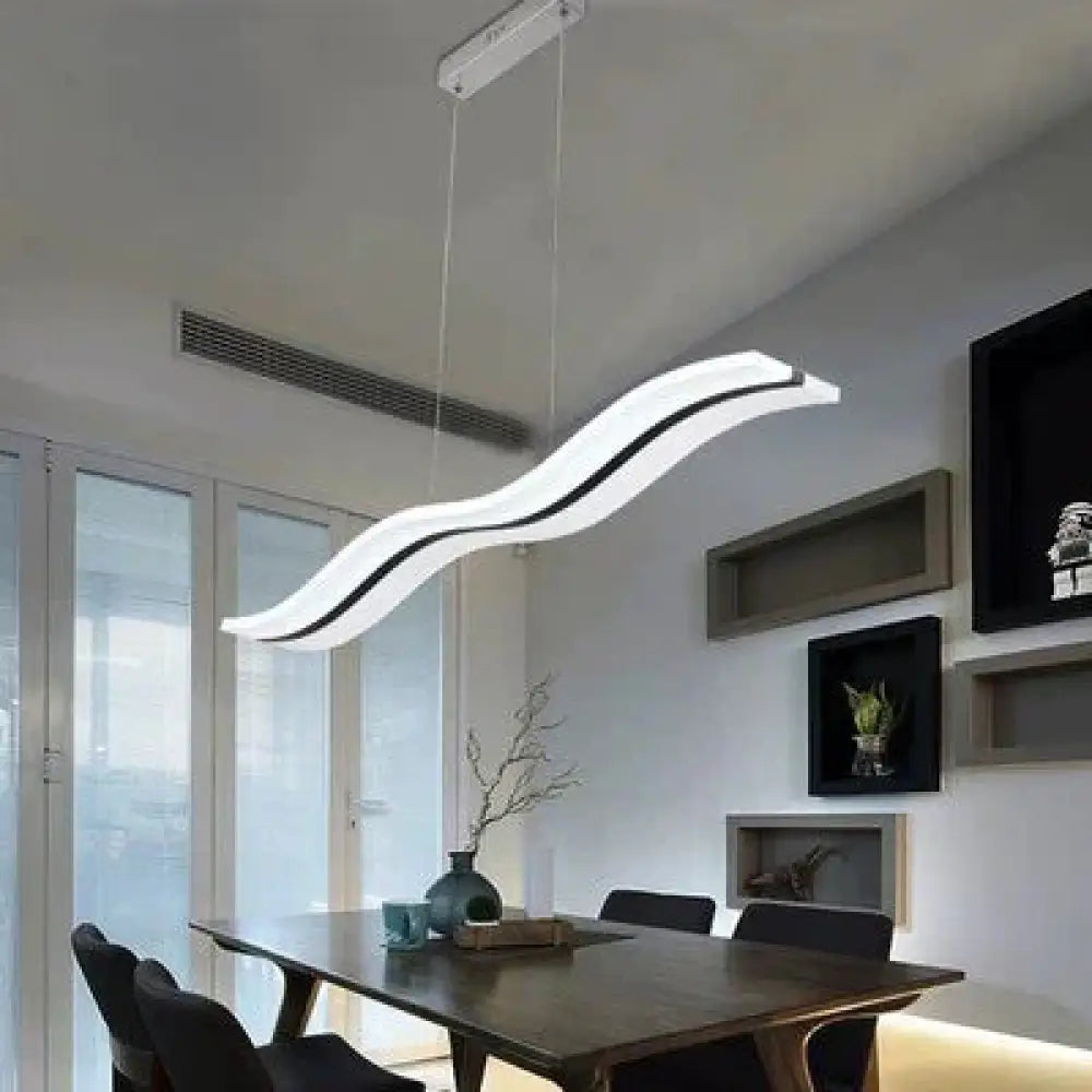 Modern Chandelier Creative S - Shaped Lighting Led Simple Dining Bar Room Lamp Study White Light /