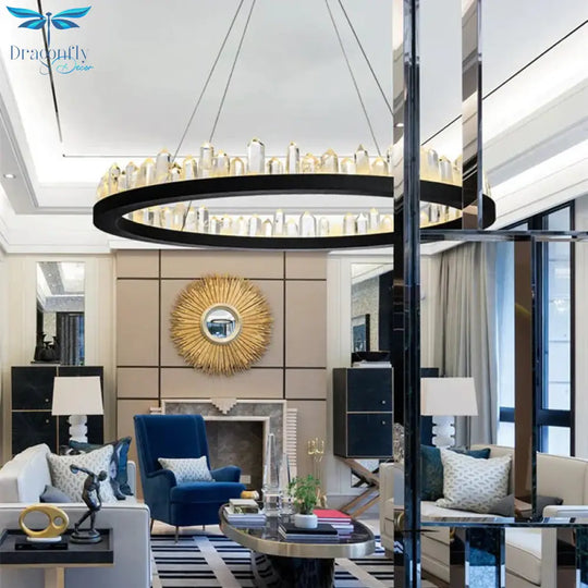 Modern Chandelier Lustre Led Living Room Crystal Lamp Hotel Villa Exhibition Hall Art Decoration