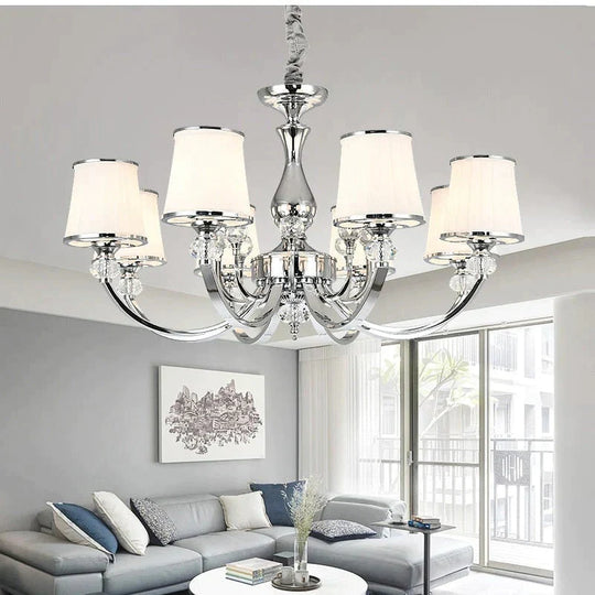 Modern Chrome Chandelier Lights For Living Room 3 Chandelier / Without Bulbs Ceiling Light