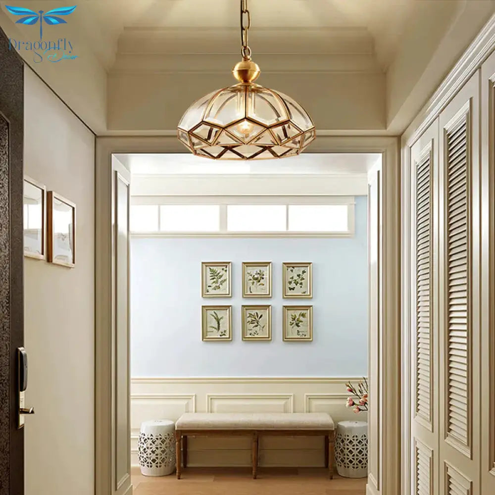 Modern Creative Household Lamp Porch Corridor Copper Simple Balcony Chandelier Pendant