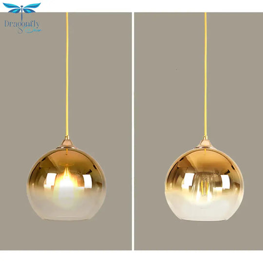 Modern Creative Personality Ball Glass E27 Led Pendant Lamp For Dining Room Living Bedroom Study