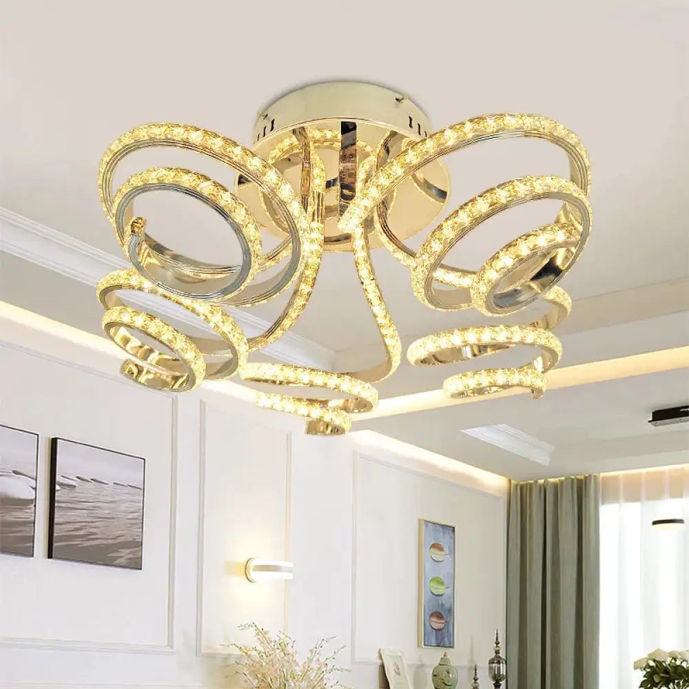 Modern Creative Wreath Led Crystal Pendant Lights Lamparas De Techo Cristal Indoor Lighting For