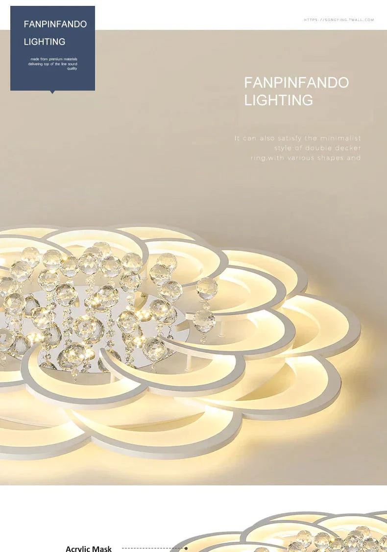 Modern Crystal Led Ceiling Lights For Living Room Bedroom Home Deco Lamp