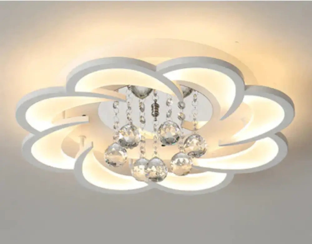 Modern Crystal Led Ceiling Lights For Living Room Bedroom Home Deco Lamp White Color / Diameter