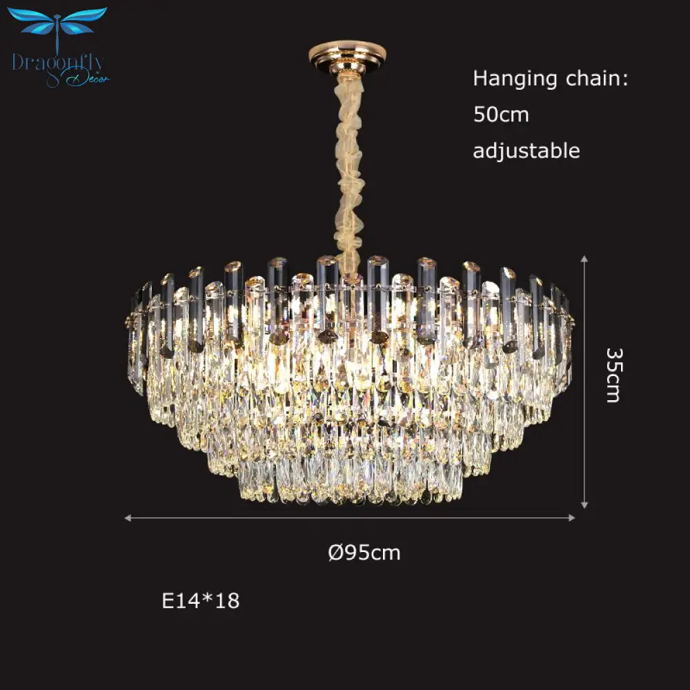 Modern Crystal Led Luxury Ceiling Lights - Round Lamps For Indoor Home Lighting & Living Room Decor