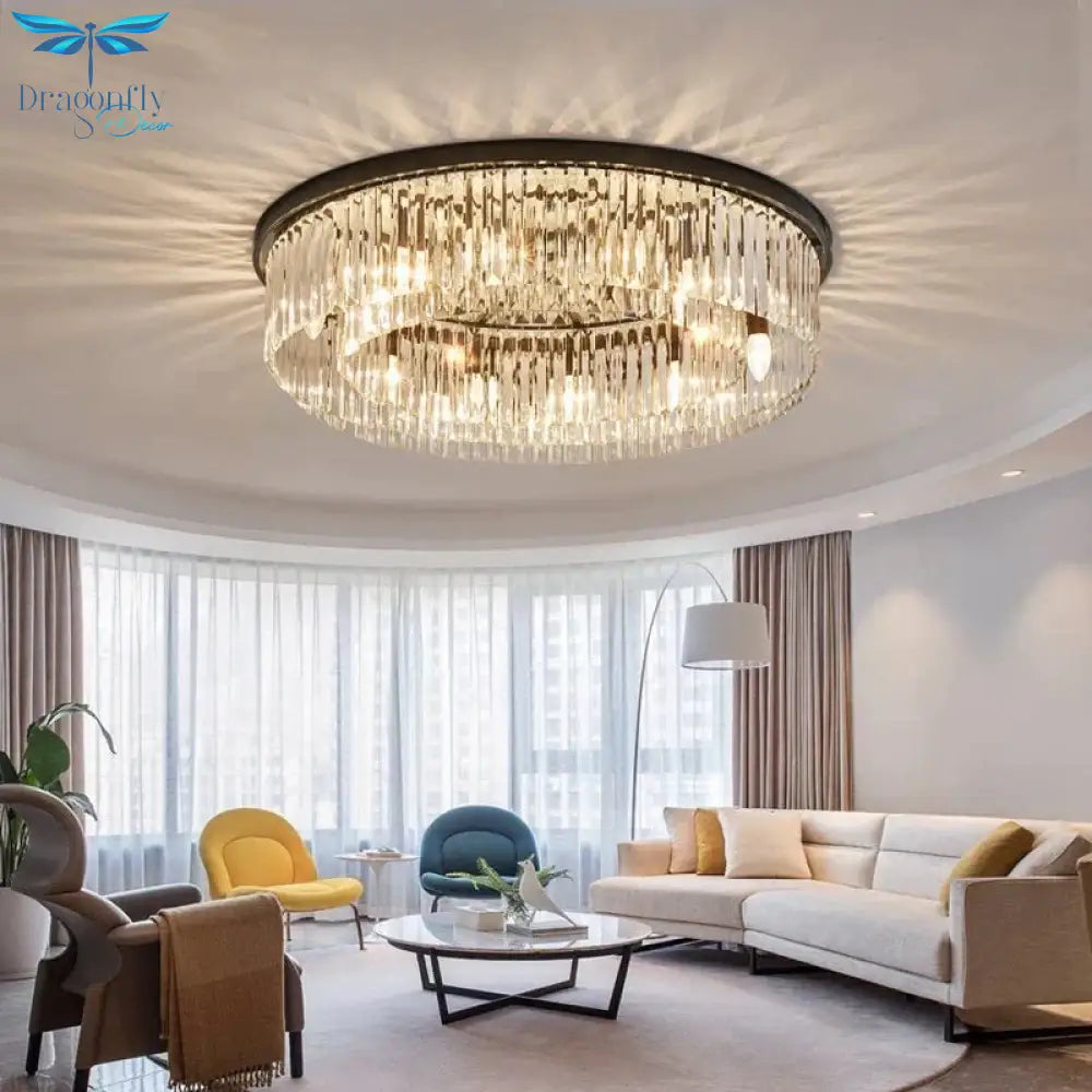 Modern Crystal Pendant Lights Industrial Retro Home Lamp For Living Room Kids Bedroom Dining Table
