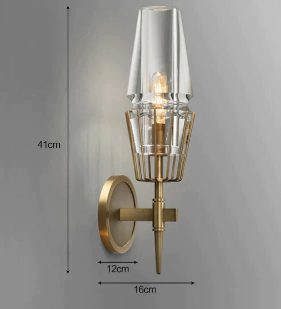 Modern Crystal Wall Lights Personality Villa Hotel Copper Pure Copper Single Head Lamps