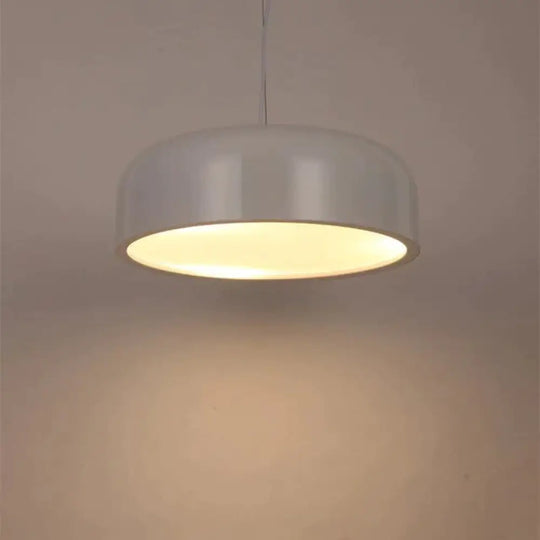 Modern Dia35/48/60Cm White/Black Lampshade Metal Pendant Lamp Round Simple Iron Loft Light With E27