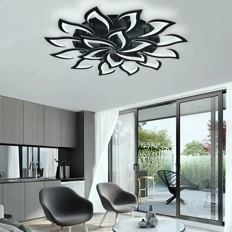 Modern Fashion Designer Black Led Ceiling Light Art Deco Suspended Lamp For Kitchen Living Room