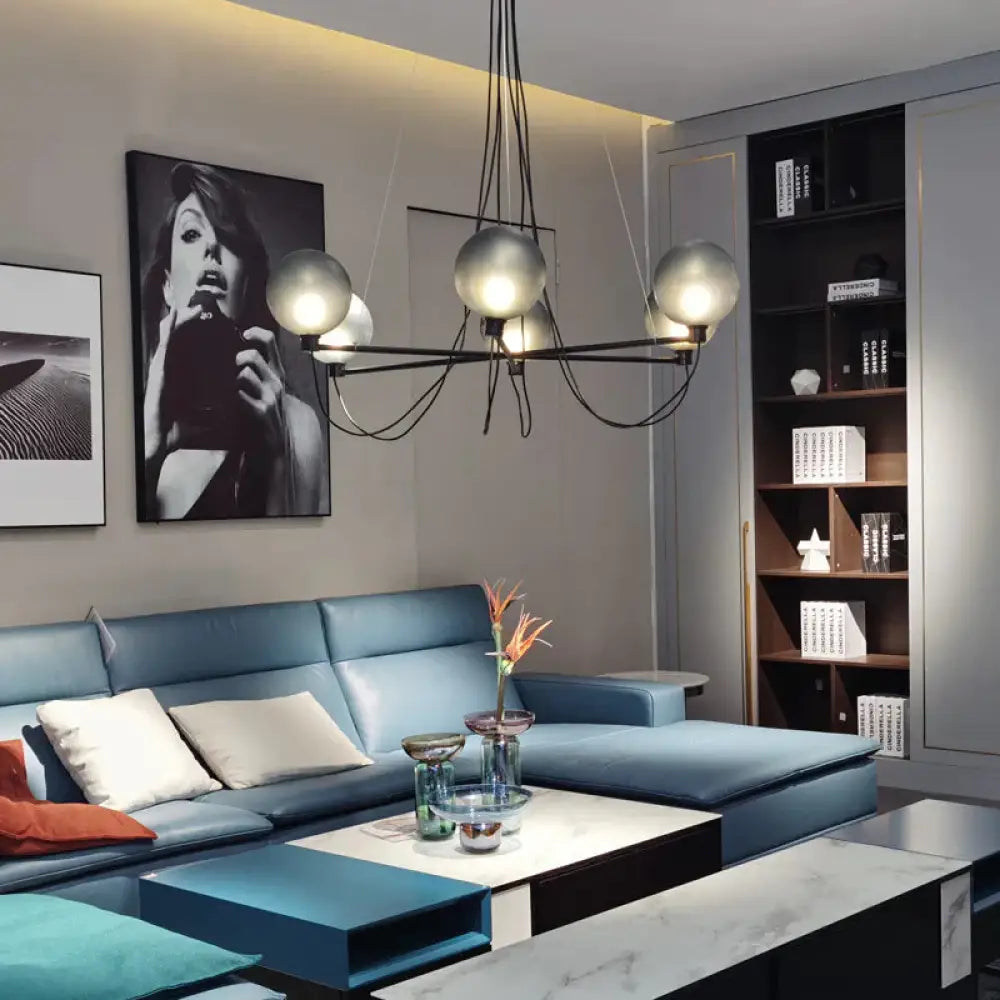 Modern Glass Ball Living Room Villa Bedroom Duplex Building Luxury Creative Dining Chandelier