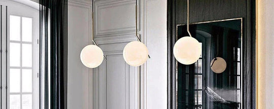 Modern Glass Ball Pendant Lights For Dining Room Indoor Home Kitchen Fixtures Hanging Lamp Bar