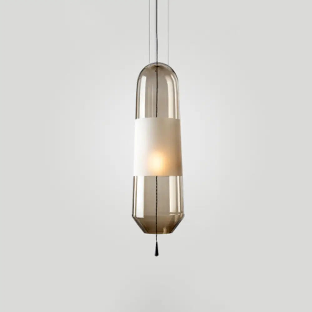 Modern Glass Pendant Light Fixture - Stylish Hanging For Bedroom Amber