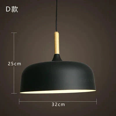 Modern Hanging Ceiling Lamps Wood Aluminium E27 Pendant Lights Dining Room Table Bedside Kitchen