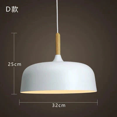 Modern Hanging Ceiling Lamps Wood Aluminium E27 Pendant Lights Dining Room Table Bedside Kitchen