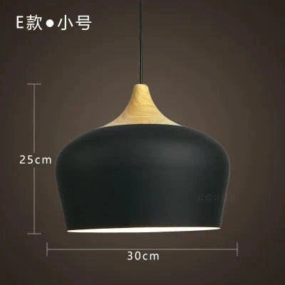 Modern Hanging Ceiling Lamps Wood Aluminium E27 Pendant Lights Dining Room Table Bedside Kitchen