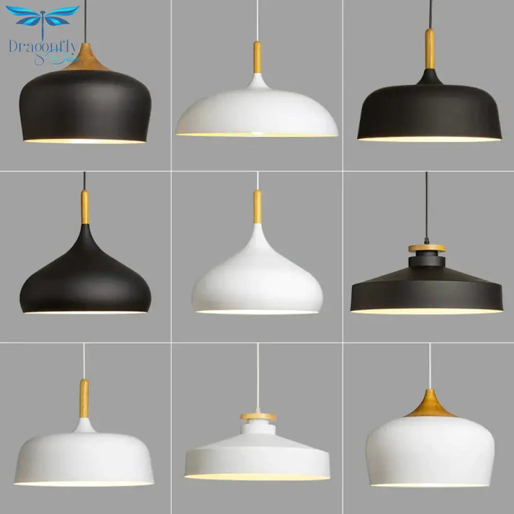 Modern Hanging Ceiling Lamps Wood Aluminium E27 Pendant Lights Dining Room Table Bedside Kitchen