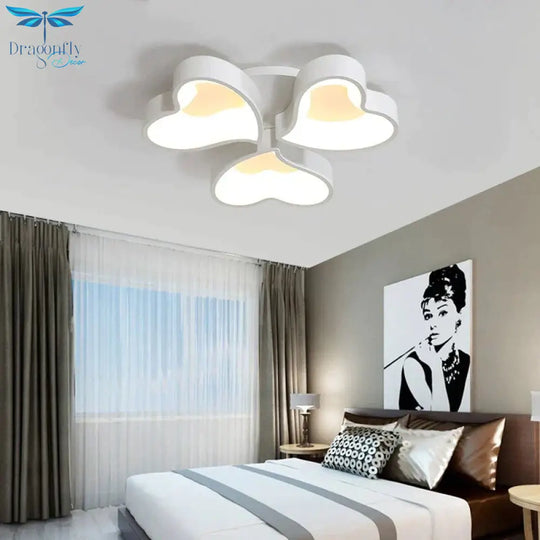 Modern Heart Shape Led Ceiling Lights For Living Room Bedroom Indoor Lighting Lamp Fixture Remote