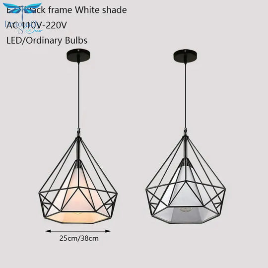 Modern Iron Painted Industrial Chandeliers E27 Diamond Chandelier Led Lighting For Living Room