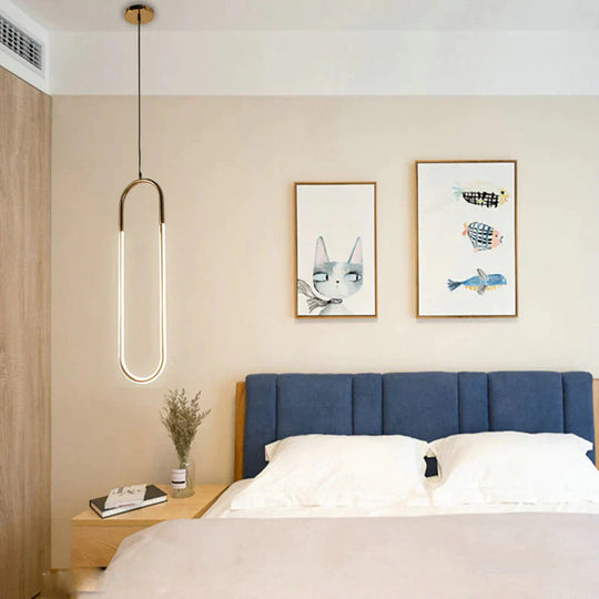 Modern Iron U Style Gold Pendant Lights Energy Saving Tube Lustre Luminaire Suspension Light