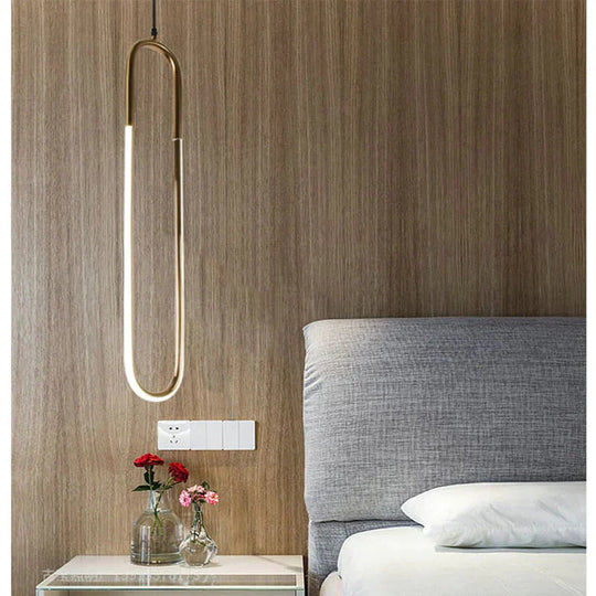 Modern Iron U Style Gold Pendant Lights Energy Saving Tube Lustre Luminaire Suspension Light