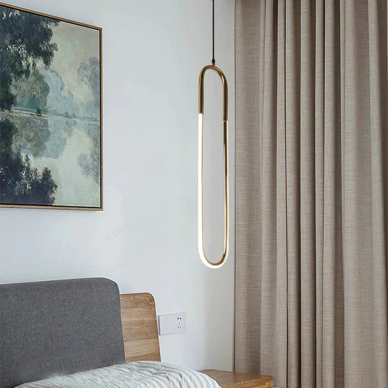 Modern Iron U Style Gold Pendant Lights Energy Saving Tube Lustre Luminaire Suspension Light