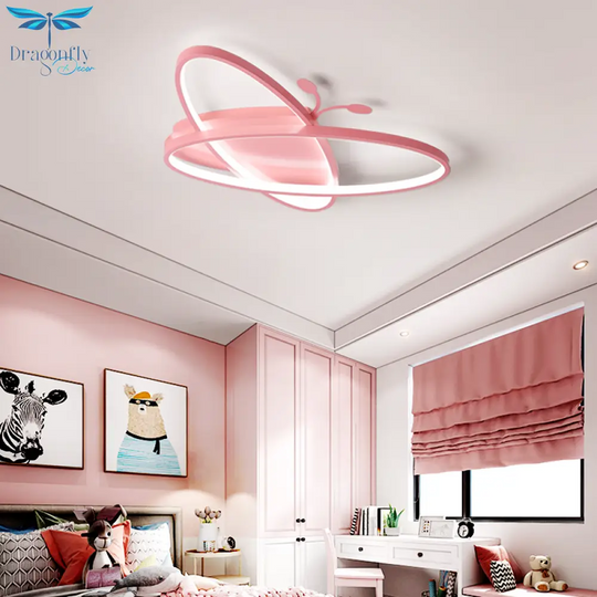 Modern Led Bedroom Ceiling Chandeliers For Children Room Creative Personality Blue Pink Kid