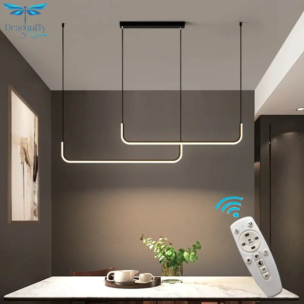 Modern Led Ceiling Chandelier Dimmable Table Dining Room Kitchen Minimalist Pendant Lamps Lighting
