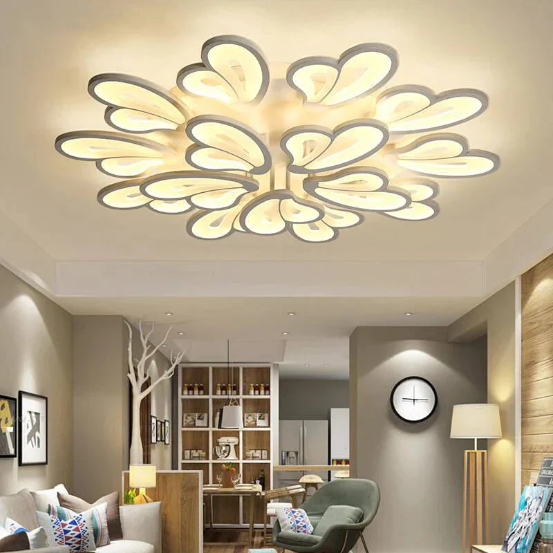 Modern Led Ceiling Light Butterfly Lamp Shape With Remote Control Acrylic Lights For Living Room