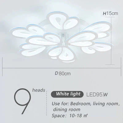 Modern Led Ceiling Light Butterfly Lamp Shape With Remote Control Acrylic Lights For Living Room