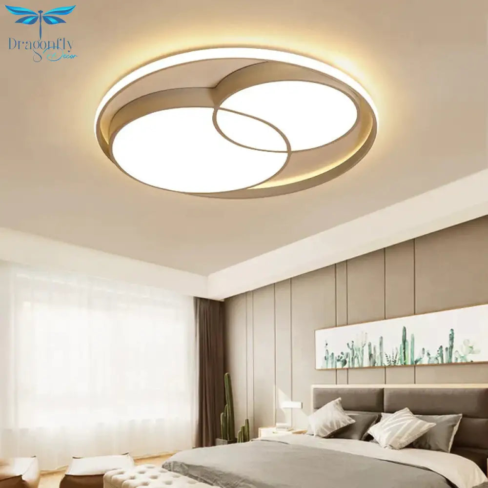 Modern Led Ceiling Light Round Simple Decoration Rc Dimmable Fixtures For Dining Bed Living Room