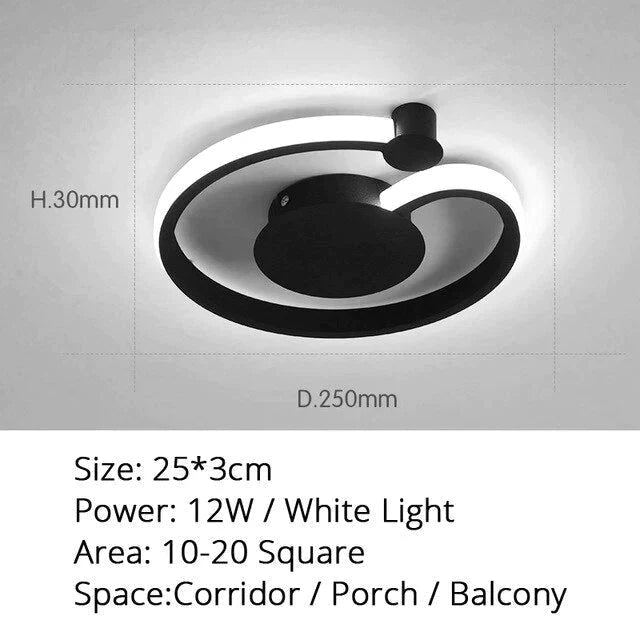 Modern Led Ceiling Light Warm Or Cool White For Living Room Corridor Balcony Surface Mounted Lights