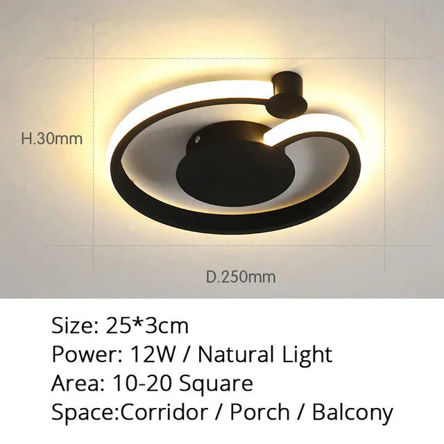 Modern Led Ceiling Light Warm Or Cool White For Living Room Corridor Balcony Surface Mounted Lights