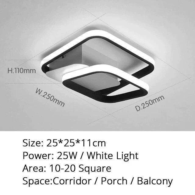 Modern Led Ceiling Light Warm Or Cool White For Living Room Corridor Balcony Surface Mounted Lights