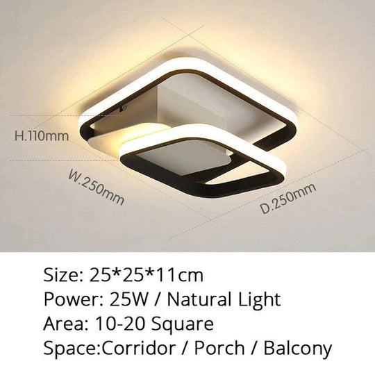 Modern Led Ceiling Light Warm Or Cool White For Living Room Corridor Balcony Surface Mounted Lights