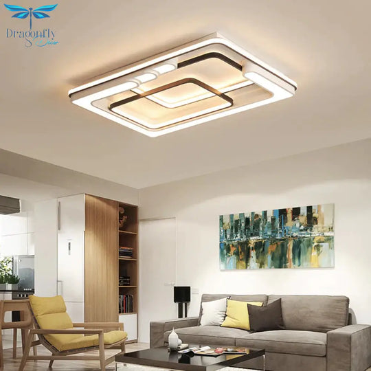 Modern Led Ceiling Light With Remote Control For Living Room Bedroom Surface Mounted Lights White