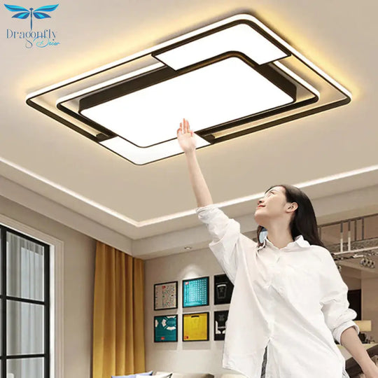 Modern Led Ceiling Light With Remote Control For Living Room Bedroom Surface Mounted Lights White